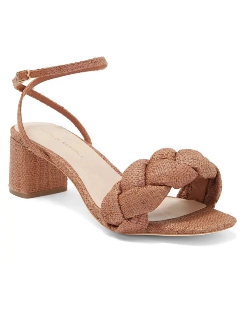 NEW Loeffler Randall Braided Heel Strappy Sandals Brown Raffia Size 12 $380 [jb]